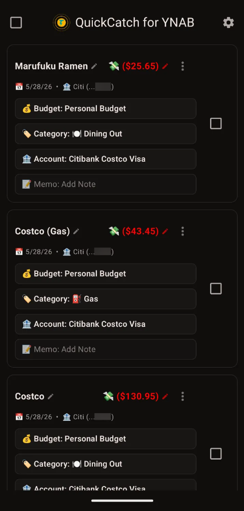 QuickCatch App Screenshot